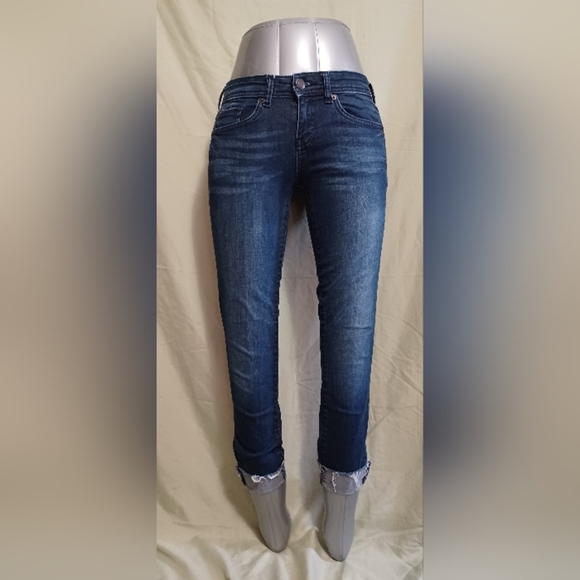 Mossimo Supply Co. Denim - A Mossimo Supply Co. Dark Blue Slkm Skinny Raw Ankle Denim Jeans